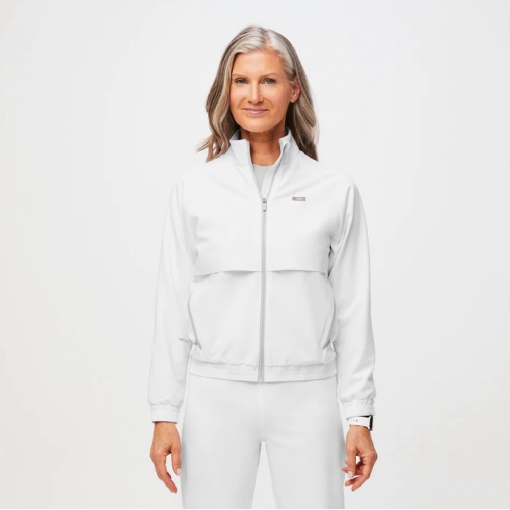 FIGS Optic White Sydney Scrub Jacket